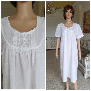 Antieke slip jurk 80s antieke nachthemd vintage katoen nachthemd Shift jurk Victoriaanse nachthemd Edwardian nachthemd franse nachthemd