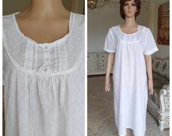 Antique slip dress 80s Antique Nightshirt vintage cotton Nightshirt Shift Dress Victorian Nightshirt Edwardian Nightshirt french Nightshirt