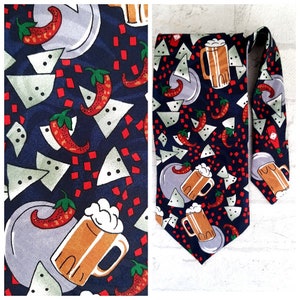 gift for Him gift for Men Accessories Mens tie Mens necktie drinking print Necktie party tie Novelty tie beer print tie pepper print