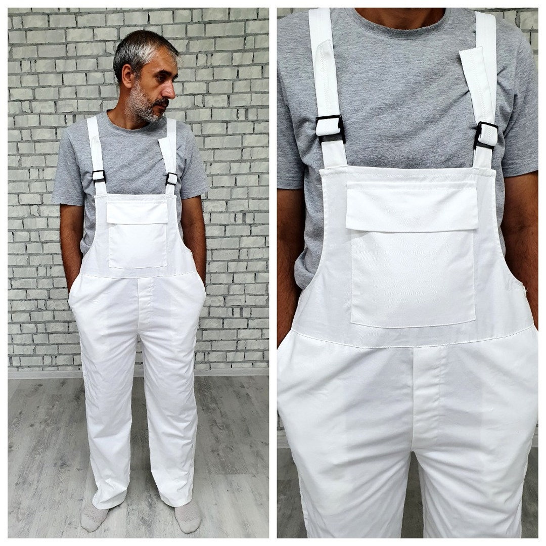 Mens Coveralls Mens Overalls Utility White Workwear White - Etsy