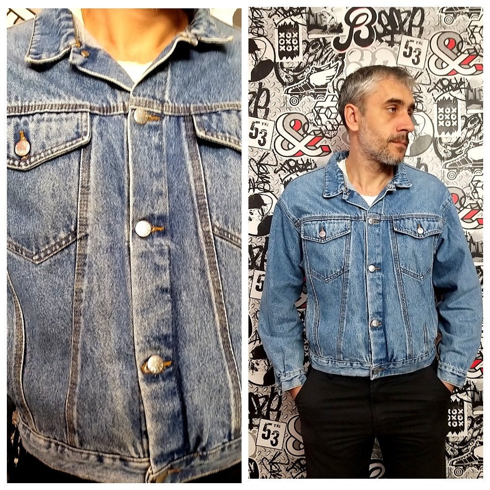 Mens Denim Jacket 90s Mens Clothing Jacket Mens Jacket Jeans | Etsy