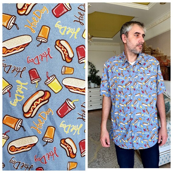 Hot dog hawaiian shirt cheap