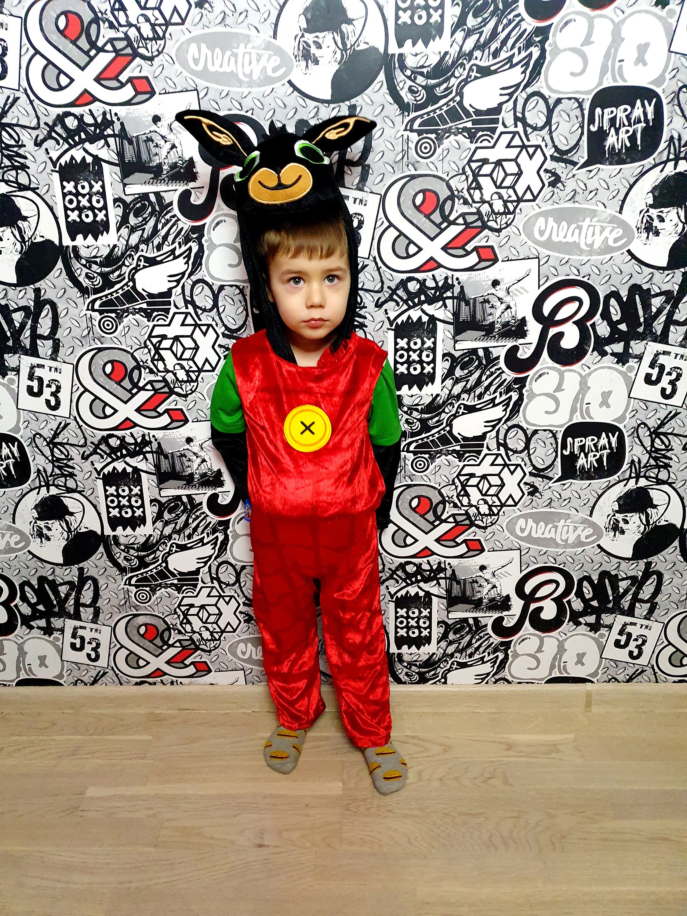 3T Kids Cosplay Bing Bunny Costume Halloween Costume Animal Costume  Jumpsuit Romper Animal Onesie -  Sweden