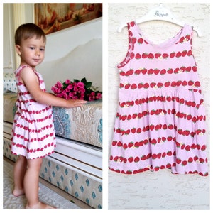 18-24 months strawberry print dress  Baby dress girl dress Kids dress child dress toddler dress summer outfit fruit dress children dress