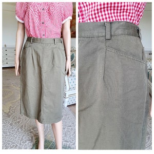 midi military skirt womens pencil skirt  military style Olive green skirt Vintage womens skirt   Khaki Skirt M Army skirt