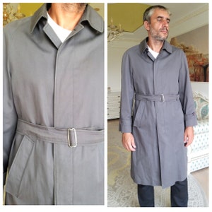 Herren Kleidung Herren Trenchcoat L Herren Mantel Mantel Herren langen Mantel grau Mantel Knopf Mantel Herren Herbst Mantel L