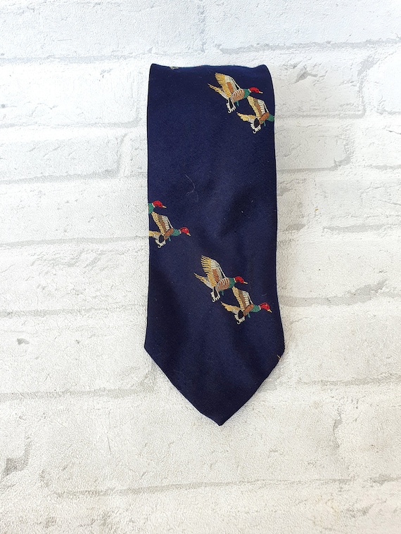 duck print Tie bird Necktie silk Tie teacher gift… - image 2