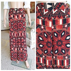 Abstract pants wide pants Culottes Abstract print Wide Leg Pants Palazzo Pants summer skirt pant Waist Pants boho Pants beach Pants S