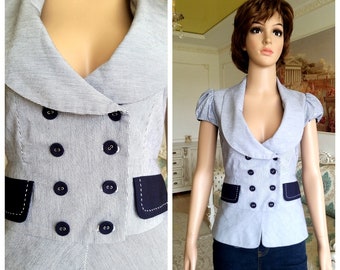 victorian Vest S womens Vest Striped Vest suit vest victorian Top Double Breasted Top womens waistcoats Retro Vest Patterned Vest