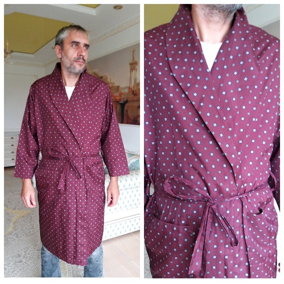 father's day gift Burgundy robe mens robe mens ki… - image 1