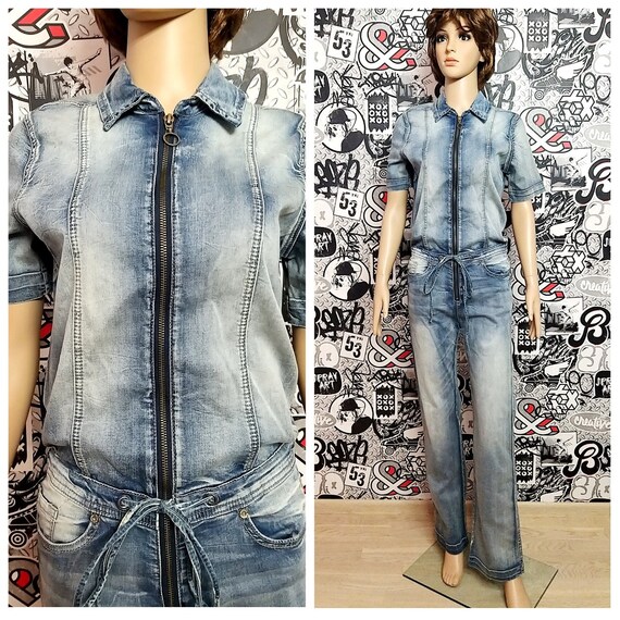 womens overall pants Denim Overall S-M vintage Den