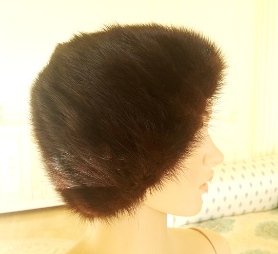 Mink Fur Hat brown fur hat winter hat warm hat wi… - image 3