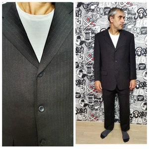 Herrenanzug Herren Hochzeitsanzug XL Retro Anzug schwarzer Anzug Gestreifter Anzug Herrenhose Anzug klassischer Business Anzug Büro formal Anzug