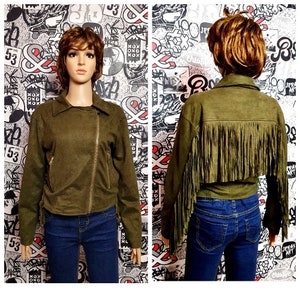 cowgirl blazer femme frange blazer cuir cowgirl veste en cuir blazer western veste cowgirl blazer marron daim Blazer S