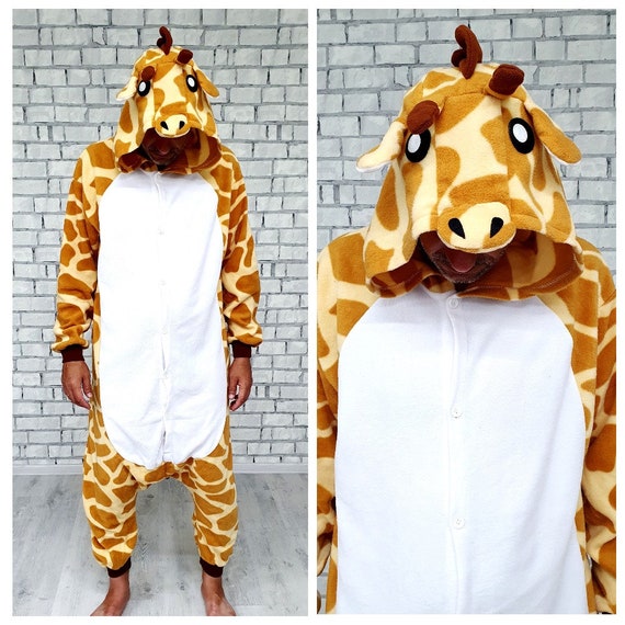 Jirafa onesie, disfraz de jirafa, disfraz de adulto, pijama de jirafa,  kigurumi, disfraz de animal adulto, pijama de adulto, halloween onesie,  animal -  México