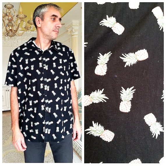 Camicia con stampa ananas L camicia con stampa tropicale boho
