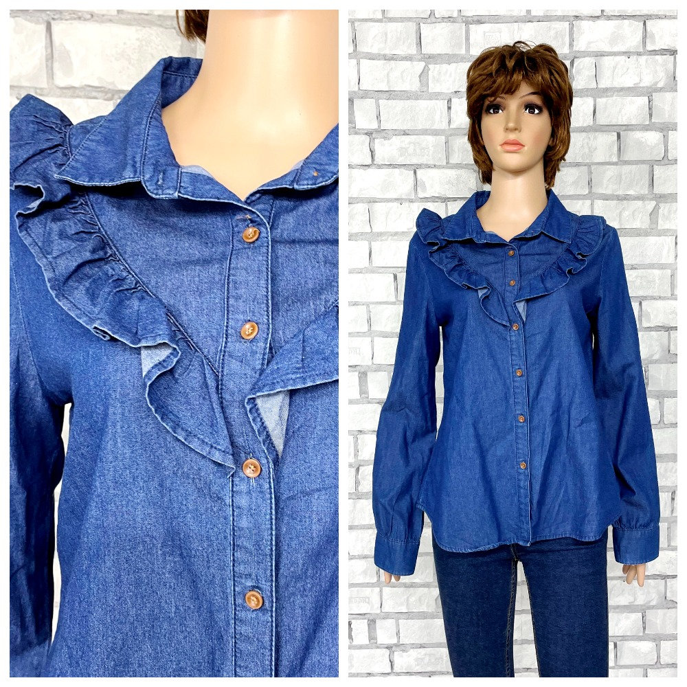 HOLIDAY＊RUFFLE DENIM SHIRT ラッフルデニムシャツ PAINT DENIM