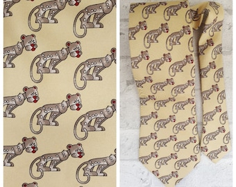 corbata amarilla animal Corbata leopardo corbata leopardo corbata estampado leopardo corbata vintage Corbata de hombre Corbata para novios corbata de seda corbata de seda corbata de seda