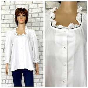 dirndl top Dirndl Blouse  XL folk blouse festival top Octoberfest Blouse Victorian top Renaissance Blouse Bavarian trachten Blouse