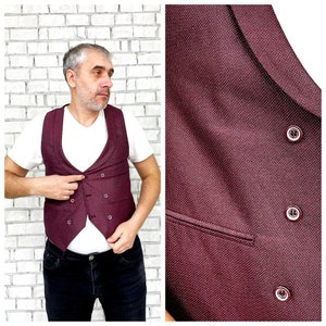 Costume Gilet S Gilet pour homme cadeau homme gilet de mariage gilet de mariage gilet de mariée gilet de mariée gilet à pois gilet bordeaux gilet de garçon d&#39;honneur