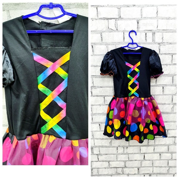 girls clown dress clown Clothing halloween dress halloween Clothing halloween costume clown costume Tutu Dress cosplay girl children costume