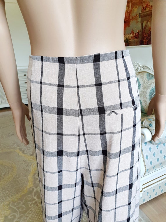 Beige Plaid Pants XL mujer Pantalones Plaid Pantalones Retro Pantalones mujer Pantalones a cuadros Pantalones Tartan Pantalones Golf Pantalones Disco Pantalones traseros Plaid Trous Etsy Mexico