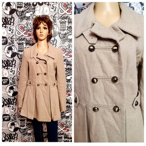 Double Breasted coat for women coat midi coat wool coat winter coat Warm coat Swing Coat Beige Coat  Casual Coat retro Coat cozy coat