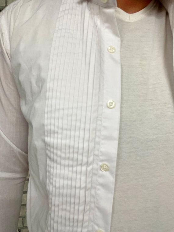 mens wedding shirts mens white shirts M mens Prom… - image 3