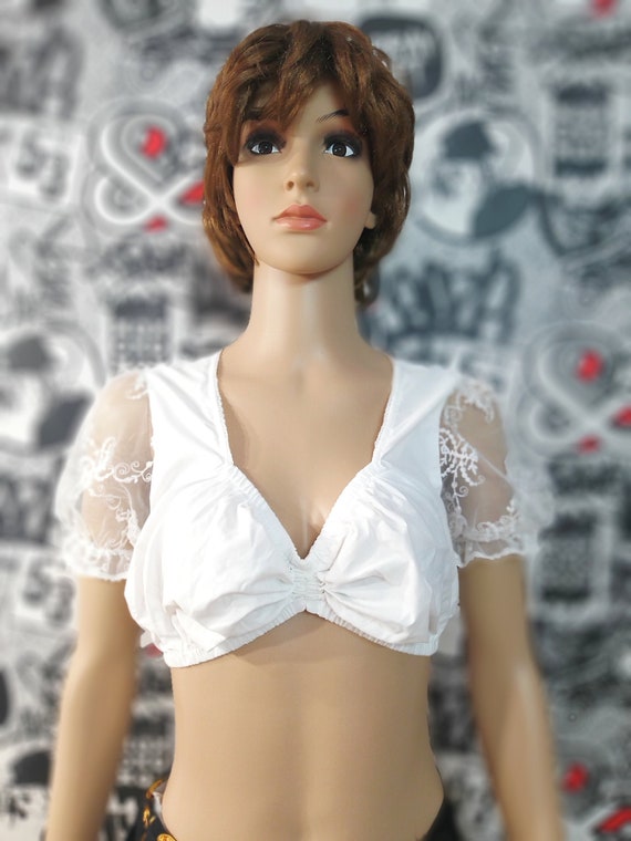 dirndl top L Dirndl Blouse Crop Blouse folk blouse