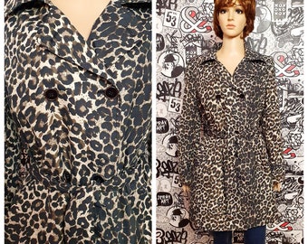 Vintage 70s Leopard Print Velvet Velour 