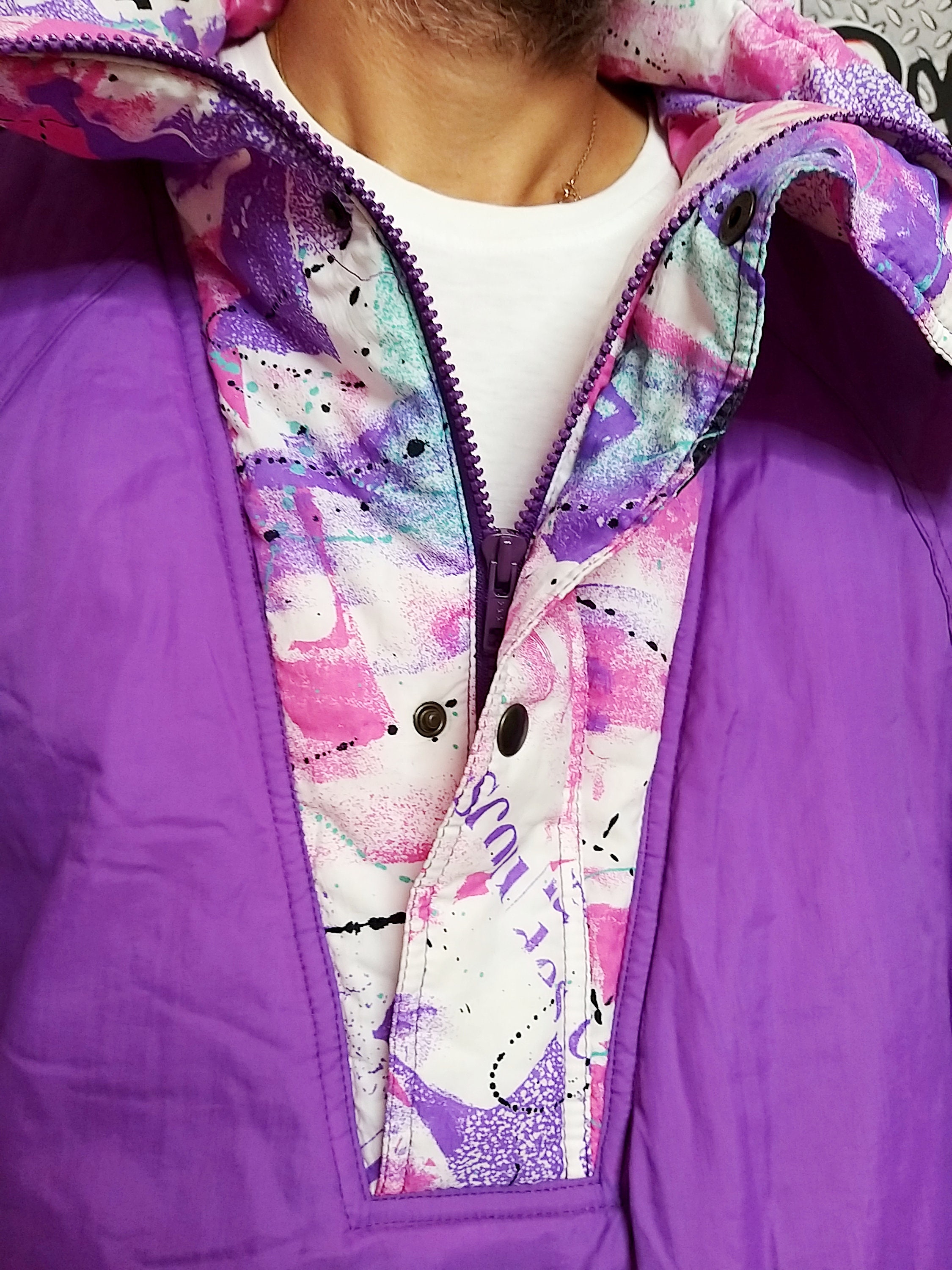 Mens ski jacket Retro ski jacket anorak jacket purple Warm Etsy