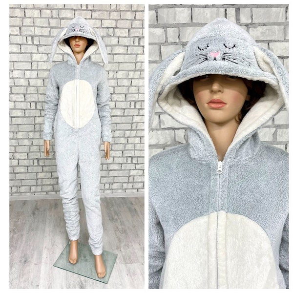 ADULT Cosplay L bunny costume halloween costume Rabbit  costume Kigurumi  pajamas Sleepwear Jumpsuit Romper animal onesie