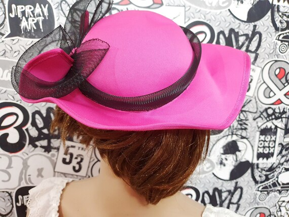 pink formal hats for women pink hat women hat 70s retro hat antique hat Vintage pink Pillbox Hats edwardian hats Ladies Hat victorian hat