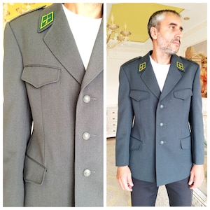 80s Military Clothing Mens military jacket L  Military uniform military coat Military blazer Militaria Army Jacket Army blazer