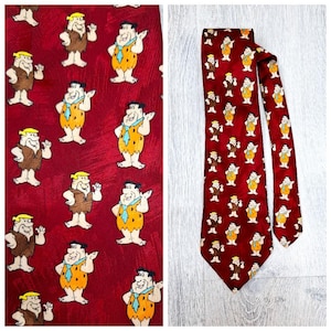 Mens Accessories Hipster tie The Flintstones tie for men  cartoon tie vintage Comic necktie Mens Necktie Mens tie wedding tie Necktie