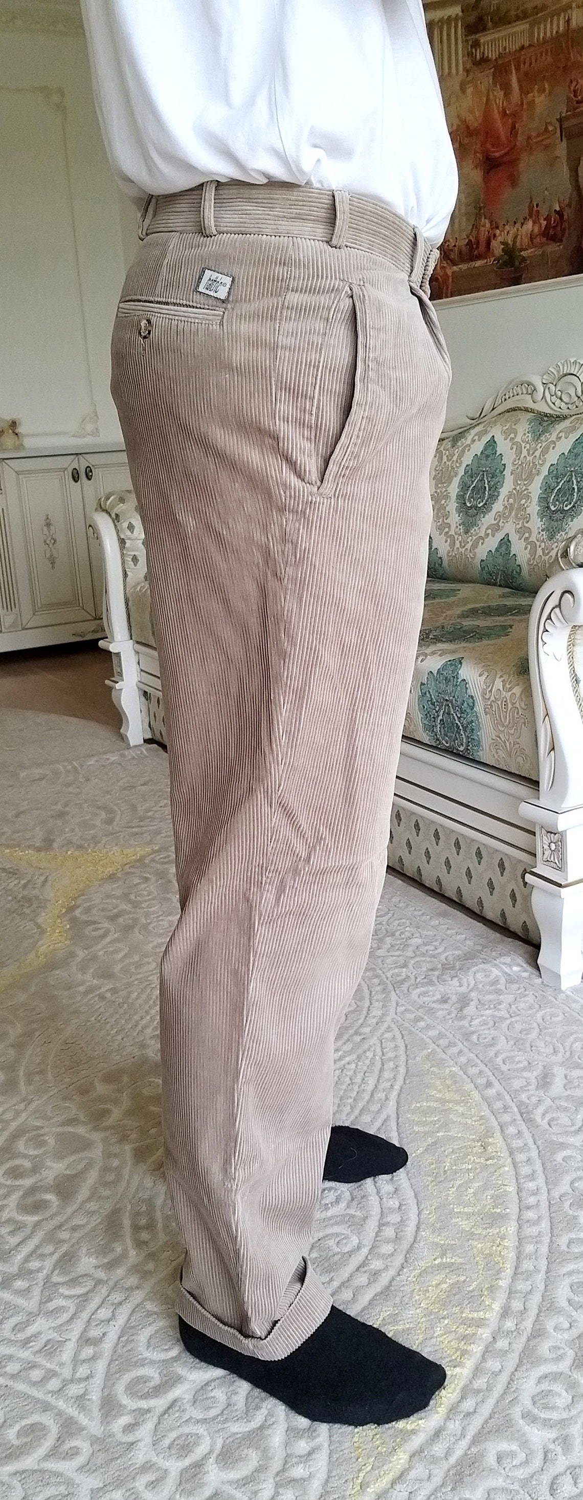 Mens Pants Mens Corduroy Pants Beige Corduroy Pants Chino Etsy