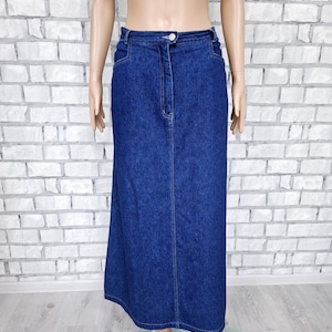 Saia jeans longa XL presente para o dia das mães saia feminina saia maxi azul saia jeans vintage saia longa saia jeans