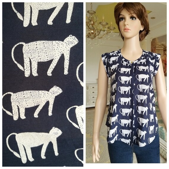 cat shirt cat top cat print top S animal print top
