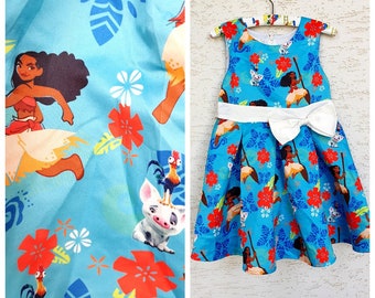 5-6 y. Moana print dress Baby dress girl dress Kids child dress toddler dress summer outfit birthday dress children dress princess dress