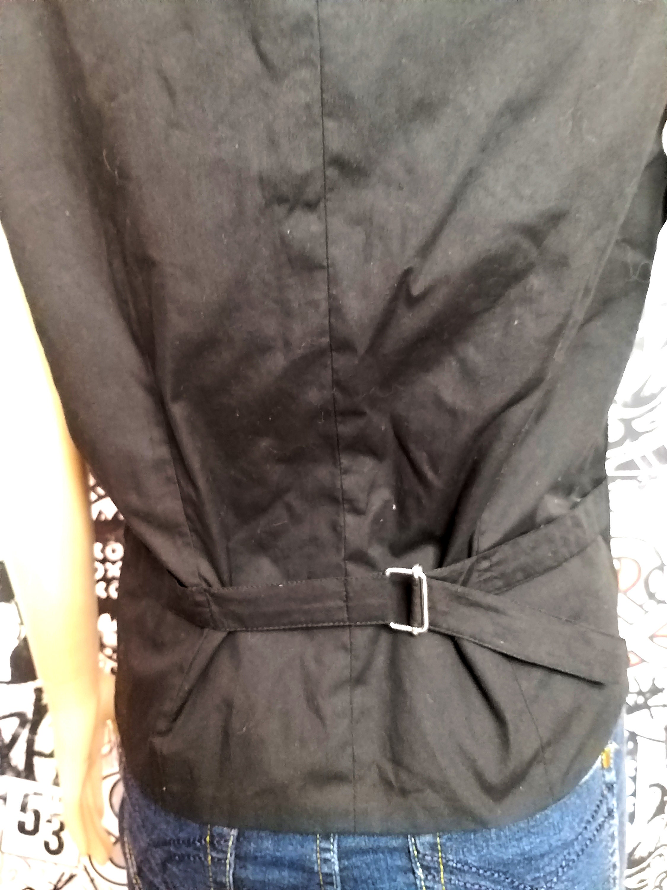 Steampunk Vest M Black Vest Vintage Womens Vest Black Top Goth Etsy