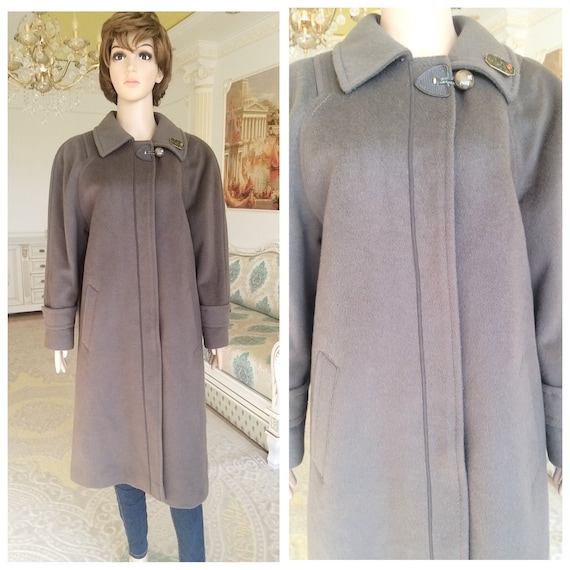 womens coat womens Overcoat Vintage wool coat l w