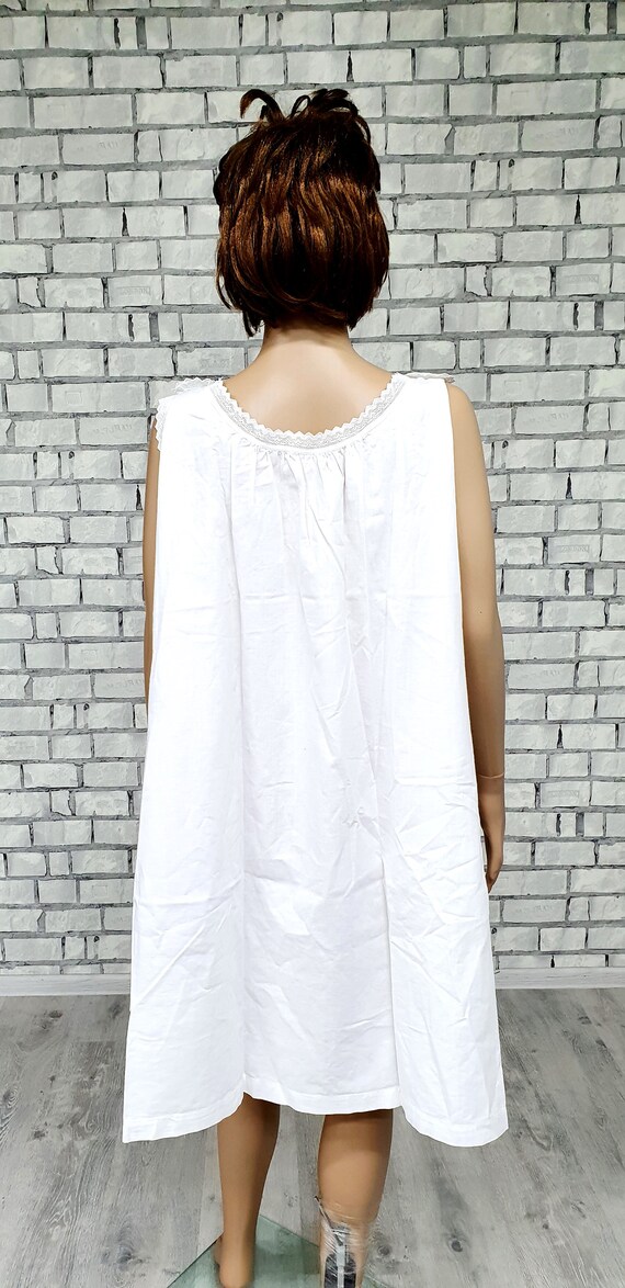 Antique slip dress 40s Antique Nightshirt XL cott… - image 5