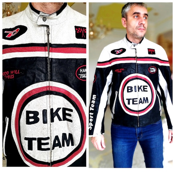 Mens Leather Jacket Moto Jacket Biker Jacket Leath