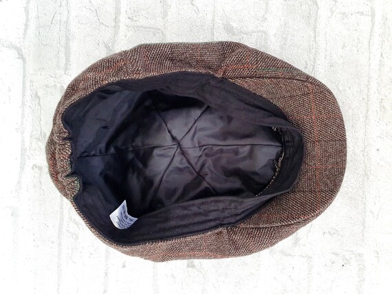 Tweed cap Tweed Newsboy wool flat cap mens cap XL… - image 5