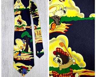 Rene Chagal tie novelty tie sports tie Unlimited Necktie collectible tie Cartoon tie tennis football golf tie animal tie