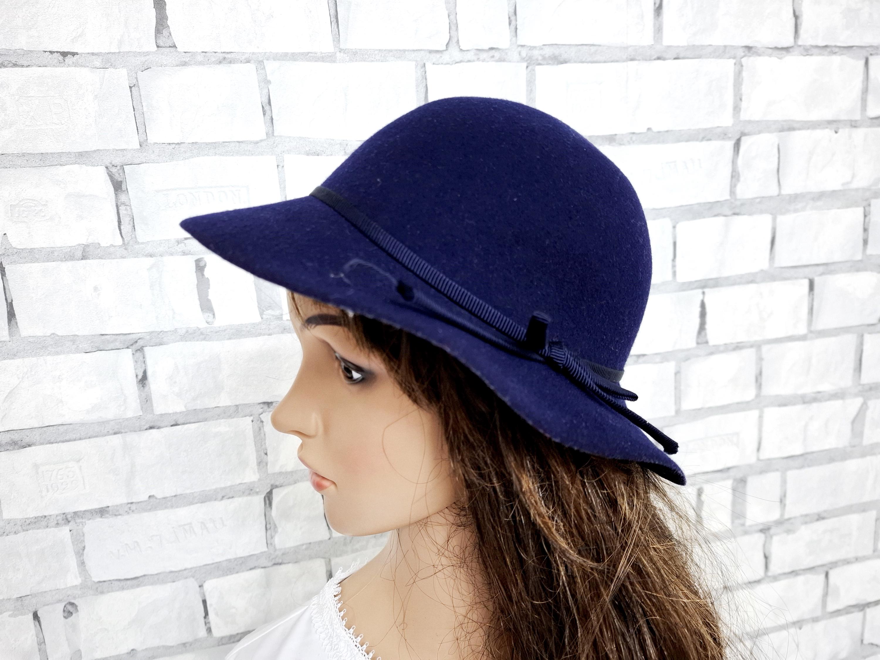 Navy Blue Hat Sister Gift Womens Fedora Hat Burgundy Pillbox Hats
