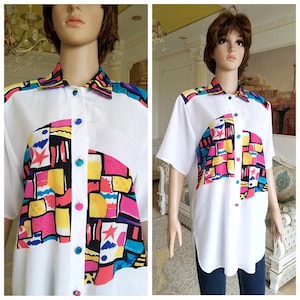 womens shirts Abstract shirt  womens blouse Rainbow shirt rainbow blouse Watercolor blouse Watercolor shirt multicolor shirt colorful shirt