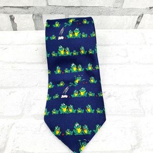 Animal Necktie Frog Print Tie Frog Necktie Gift for Him Mens Tie Mens ...