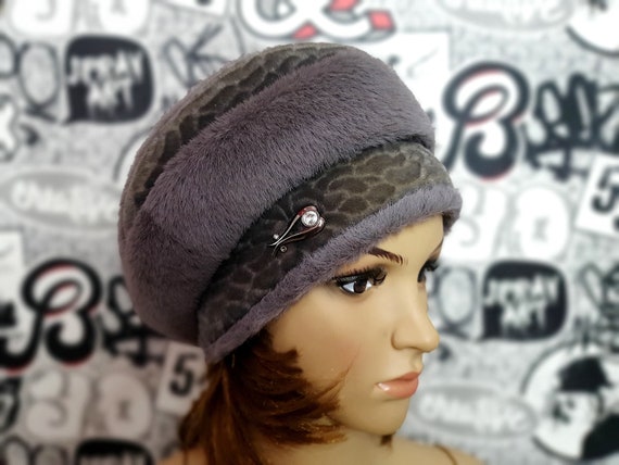 gray hat retro hat Beanie Hat women accessories w… - image 1