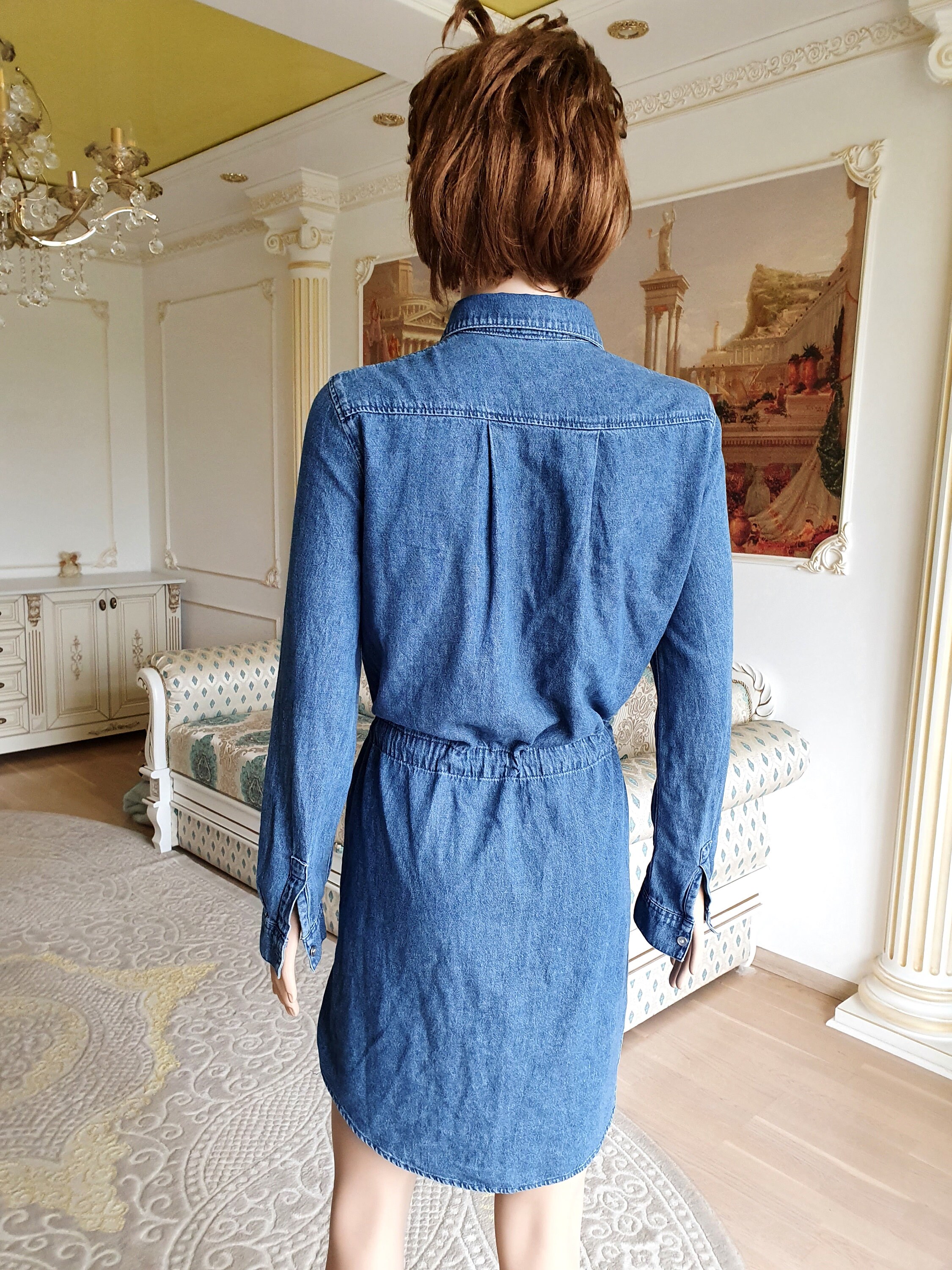 ★ JEANS★ Embroidered Dress Embroidery Tencel Denim Dress – Vintage Vault Boutique